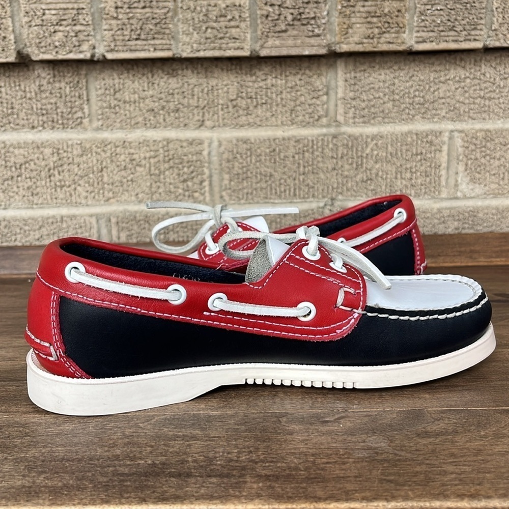 NWOT Paraboot x Dooney & Bourke Marine Loafers Red White Navy – Youth 4/5 - Picture 7 of 14